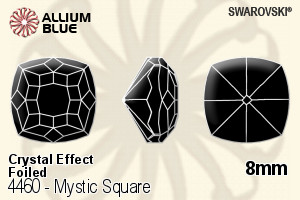 Swarovski Mystic Square Fancy Stone (4460) 8mm - Crystal Effect With Platinum Foiling - Click Image to Close