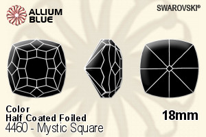 施华洛世奇 Mystic 正方形 花式石 (4460) 18mm - 颜色（半涂层） 白金水银底 - 关闭视窗 >> 可点击图片