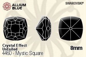 施华洛世奇 Mystic 正方形 花式石 (4460) 8mm - 白色（半涂层） 无水银底 - 关闭视窗 >> 可点击图片