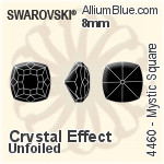 Swarovski Mystic Square Fancy Stone (4460) 10mm - Clear Crystal With Platinum Foiling