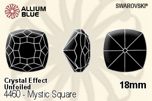 Swarovski Mystic Square Fancy Stone (4460) 18mm - Crystal Effect Unfoiled - Click Image to Close