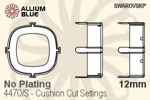 Swarovski Cushion Cut Settings (4470/S) 12mm - No Plating - Click Image to Close