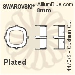 Swarovski Cushion Cut Settings (4470/S) 12mm - No Plating