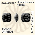 スワロフスキー Cushion カット ファンシーストーン (4470) 10mm - クリスタル エフェクト 裏面プラチナフォイル