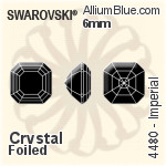 Swarovski Imperial Fancy Stone (4480) 6mm - Crystal Effect With Platinum Foiling