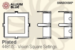 施華洛世奇 Vision 正方形花式石爪托 (4481/S) 16mm - 鍍面 - 關閉視窗 >> 可點擊圖片