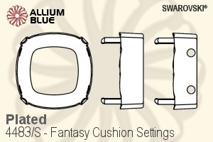 Swarovski Fantasy Cushion Settings (4483/S) 8mm - Plated - Haga Click en la Imagen para Cerrar
