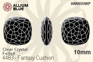 Swarovski Fantasy Cushion Fancy Stone (4483) 10mm - Clear Crystal With Platinum Foiling - Click Image to Close