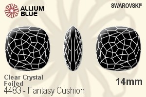 施华洛世奇 Fantasy Cushion 花式石 (4483) 14mm - 透明白色 白金水银底