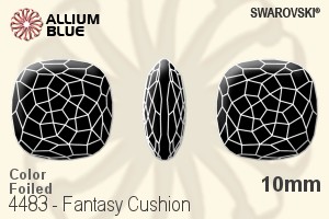 Swarovski Fantasy Cushion Fancy Stone (4483) 10mm - Color With Platinum Foiling - Click Image to Close