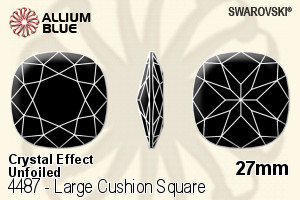 施华洛世奇 Large Cushion 正方形 花式石 (4487) 27mm - 白色（半涂层） 无水银底