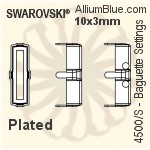 Swarovski Baguette Settings (4500/S) 10x3mm - No Plating