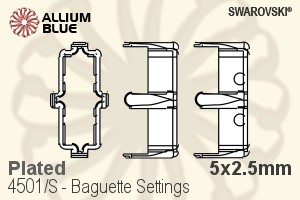 Swarovski Baguette Settings (4501/S) 5x2.5mm - Plated - Haga Click en la Imagen para Cerrar