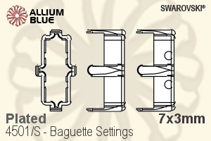 Swarovski Baguette Settings (4501/S) 7x3mm - Plated - Click Image to Close
