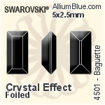 Swarovski Baguette Fancy Stone (4501) 5x2mm - Clear Crystal With Platinum Foiling