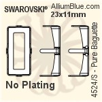 Swarovski Pure Baguette Settings (4524/S) 12x6mm - Plated