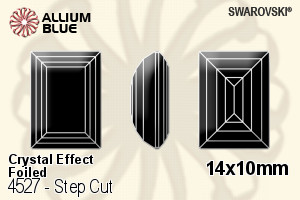 Swarovski Step Cut Fancy Stone (4527) 14x10mm - Crystal Effect With Platinum Foiling - Click Image to Close