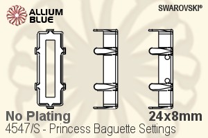 Swarovski Princess Baguette Settings (4547/S) 24x8mm - No Plating - Haga Click en la Imagen para Cerrar