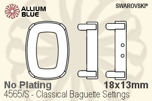 Swarovski Classical Baguette Settings (4565/S) 18x13mm - No Plating - Click Image to Close