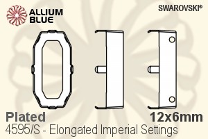 Swarovski Elongated Imperial Settings (4595/S) 12x6mm - Plated - Click Image to Close