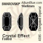Swarovski Elongated Imperial Fancy Stone (4595) 16x8mm - Color (Half Coated) Unfoiled