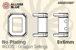Swarovski Octagon Settings (4600/S) 8x6mm - No Plating - Haga Click en la Imagen para Cerrar