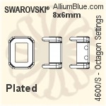 Swarovski Octagon Settings (4600/S) 8x6mm - No Plating