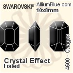Swarovski Octagon Fancy Stone (4600) 8x6mm - Clear Crystal With Platinum Foiling