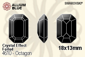 Swarovski Octagon Fancy Stone (4610) 18x13mm - Crystal Effect With Platinum Foiling - Haga Click en la Imagen para Cerrar