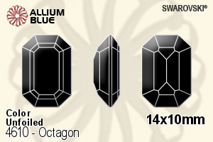 Swarovski Octagon Fancy Stone (4610) 14x10mm - Color Unfoiled - Click Image to Close
