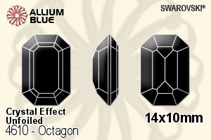 施華洛世奇 Octagon 花式石 (4610) 14x10mm - 白色（半塗層） 無水銀底 - 關閉視窗 >> 可點擊圖片