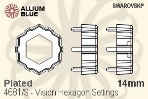 Swarovski Vision Hexagon Settings (4681/S) 14mm - Plated - Haga Click en la Imagen para Cerrar