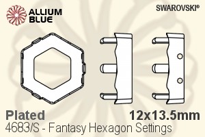 施華洛世奇 Fantasy Hexagon花式石爪托 (4683/S) 12x13.5mm - 鍍面