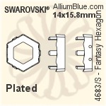 Swarovski Fantasy Hexagon Settings (4683/S) 10x11.2mm - No Plating
