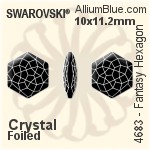 施華洛世奇 Fantasy Hexagon 花式石 (4683) 7.8x8.7mm - 白色（半塗層） 無水銀底