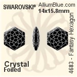 施華洛世奇 Fantasy Hexagon 花式石 (4683) 12x13.5mm - 白色（半塗層） 無水銀底