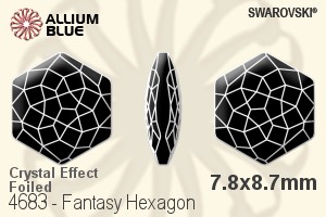 施華洛世奇 Fantasy Hexagon 花式石 (4683) 7.8x8.7mm - 白色（半塗層） 白金水銀底 - 關閉視窗 >> 可點擊圖片