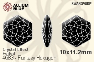 施华洛世奇 Fantasy Hexagon 花式石 (4683) 10x11.2mm - 白色（半涂层） 白金水银底