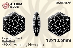 施华洛世奇 Fantasy Hexagon 花式石 (4683) 12x13.5mm - 白色（半涂层） 无水银底