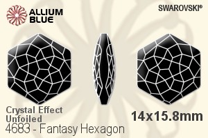 施华洛世奇 Fantasy Hexagon 花式石 (4683) 14x15.8mm - 白色（半涂层） 无水银底 - 关闭视窗 >> 可点击图片