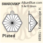 Swarovski Kaleidoscope Hexagon Settings (4699/J) 14x16mm - Plated Unfoiled