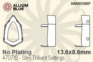 Swarovski Slim Trilliant Settings (4707/S) 13.6x8.6mm - No Plating - Click Image to Close