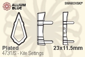 Swarovski Kite Settings (4731/S) 23x11.5mm - Plated - Click Image to Close