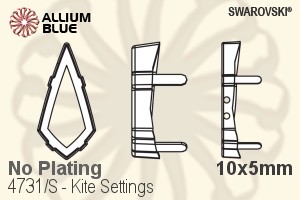 Swarovski Kite Settings (4731/S) 10x5mm - No Plating - Click Image to Close