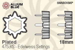 スワロフスキー Edelweissファンシーストーン石座 (4753/S) 18mm - メッキ - ウインドウを閉じる