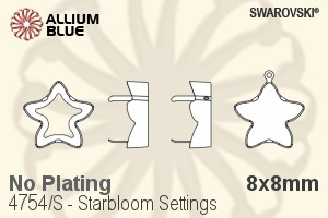 施華洛世奇 Starbloom花式石爪托 (4754/S) 8x8mm - 無鍍層