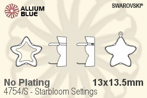 Swarovski Starbloom Settings (4754/S) 13x13.5mm - No Plating - Click Image to Close