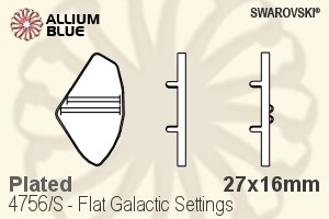スワロフスキー Flat Galacticファンシーストーン石座 (4756/S) 27x16mm - メッキ - ウインドウを閉じる