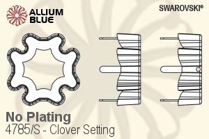 Swarovski Clover Setting (4785/S) 23mm - No Plating - Haga Click en la Imagen para Cerrar