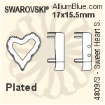 スワロフスキー Sweet Heartファンシーストーン石座 (4809/S) 27x25mm - メッキなし